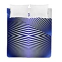 Blue Lines Iterative Art Wave Chevron Duvet Cover Double Side (Full/ Double Size) View1