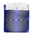 Blue Lines Iterative Art Wave Chevron Duvet Cover Double Side (Full/ Double Size) View2