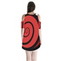 Double Spiral Thick Lines Black Red Shoulder Cutout Velvet  One Piece View2