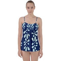 Star Flower Floral Blue Beauty Polka Babydoll Tankini Set by Mariart