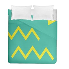 Waves Chevron Wave Green Yellow Sign Duvet Cover Double Side (full/ Double Size) by Mariart