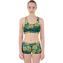 Yellow Flowers At Nature Work It Out Sports Bra Set by dflcprints