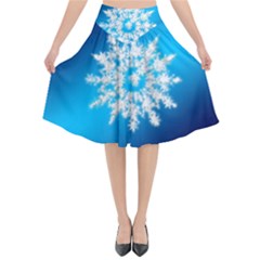 Background Christmas Star Flared Midi Skirt by Nexatart