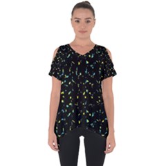 Splatter Abstract Dark Pattern Cut Out Side Drop Tee by dflcprints