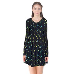 Splatter Abstract Dark Pattern Flare Dress by dflcprints