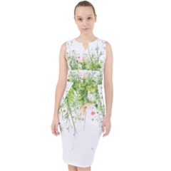 Carrot Flowers Midi Bodycon Dress by DeneWestUK