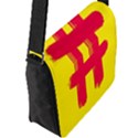 Fun Ain t Gone Fence Sign Red Yellow Flag Flap Messenger Bag (L)  View2