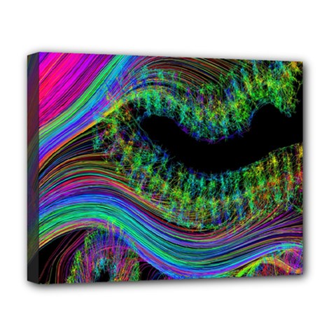 Aurora Wave Colorful Space Line Light Neon Visual Cortex Plate Deluxe Canvas 20  X 16   by Mariart