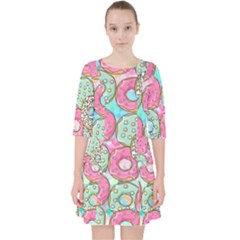 Donuts Pattern Pocket Dress by ValentinaDesign