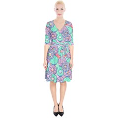 Donuts Pattern Wrap Up Cocktail Dress by ValentinaDesign