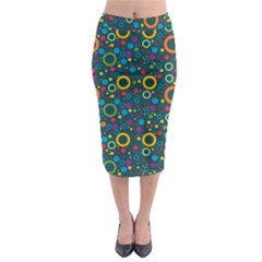 70s Pattern Midi Pencil Skirt by ValentinaDesign