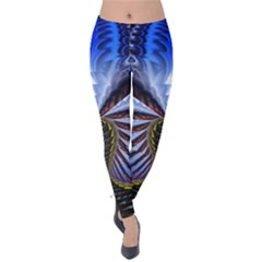 Illustration Robot Wave Velvet Leggings by Mariart