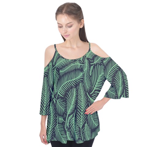 Coconut Leaves Summer Green Flutter Tees by Mariart