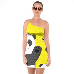 Cute Pandas One Soulder Bodycon Dress by Valentinaart