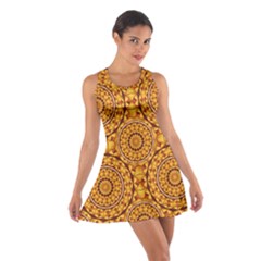 Golden Mandalas Pattern Cotton Racerback Dress by linceazul