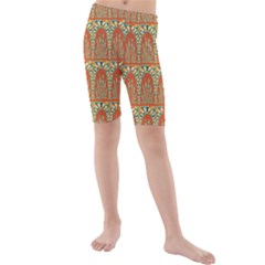 Arcs Pattern Kids  Mid Length Swim Shorts by linceazul