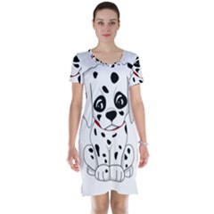 Cute Dalmatian Puppy  Short Sleeve Nightdress by Valentinaart