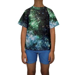 Space Colors Kids  Short Sleeve Swimwear by ValentinaDesign