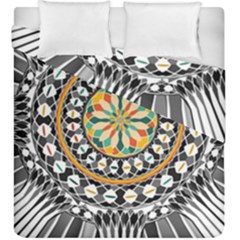 High Contrast Mandala Duvet Cover Double Side (king Size) by linceazul