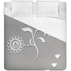 Flower Heart Plant Symbol Love Duvet Cover (king Size) by Nexatart