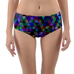 Triangle Tile Mosaic Pattern Reversible Mid-waist Bikini Bottoms by Nexatart