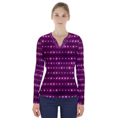 Galaxy Stripes Pattern V-neck Long Sleeve Top by dflcprints