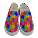 Funny Colorful Purple Pink Orange Yellow Blue Solved Jigsaw Puzzle Women s Canvas Slip Ons View1