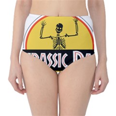 Jurassic Dad Dinosaur Skeleton Funny Birthday Gift High-waist Bikini Bottoms by PodArtist