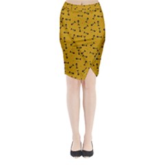 Fish Bones Pattern Midi Wrap Pencil Skirt by ValentinaDesign