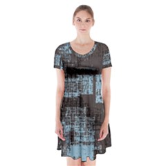 Abstract Art Short Sleeve V-neck Flare Dress by ValentinaDesign