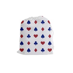 Playing Cards Hearts Diamonds Drawstring Pouches (medium)  by Mariart