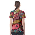 Seamless Texture Abstract Flowers Endless Background Ethnic Sea Art Women s Cotton Tee View2