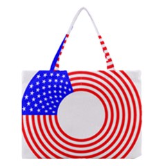 Stars Stripes Circle Red Blue Medium Tote Bag by Mariart