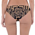 Wooden Cat Face Line Arrow Mask Plaid Reversible Hipster Bikini Bottoms View4