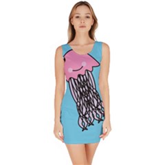 Jellyfish Cute Illustration Cartoon Bodycon Dress by Nexatart