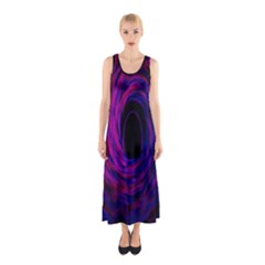 Black Hole Rainbow Blue Purple Sleeveless Maxi Dress by Mariart