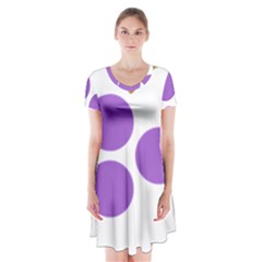 Fruit Grape Purple Short Sleeve V-neck Flare Dress by Mariart