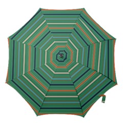 Horizontal Line Green Red Orange Hook Handle Umbrellas (small) by Mariart