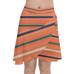 Horizontal Line Orange Chiffon Wrap by Mariart