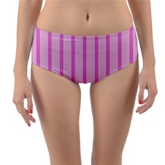 Line Pink Vertical Reversible Mid-waist Bikini Bottoms by Mariart