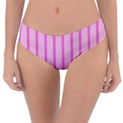 Line Pink Vertical Reversible Classic Bikini Bottoms by Mariart