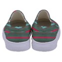 Horizontal Line Red Green Kids  Canvas Slip Ons View4