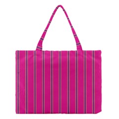 Pink Line Vertical Purple Yellow Fushia Medium Tote Bag by Mariart