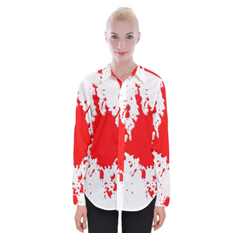 Red Blood Splatter Womens Long Sleeve Shirt by Mariart