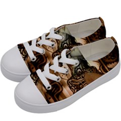 Steampunk, Steampunk Women With Clocks And Gears Kids  Low Top Canvas Sneakers by FantasyWorld7