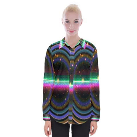 Spectrum Space Line Rainbow Hole Womens Long Sleeve Shirt by Mariart