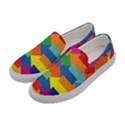 Arrow Rainbow Orange Blue Yellow Red Purple Green Women s Canvas Slip Ons View2