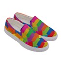 Arrow Rainbow Orange Blue Yellow Red Purple Green Women s Canvas Slip Ons View3