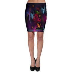 Beautiful Butterflies Rainbow Space Bodycon Skirt by Mariart