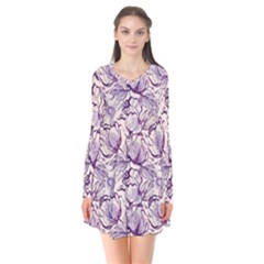 Vegetable Cabbage Purple Flower Flare Dress by Mariart